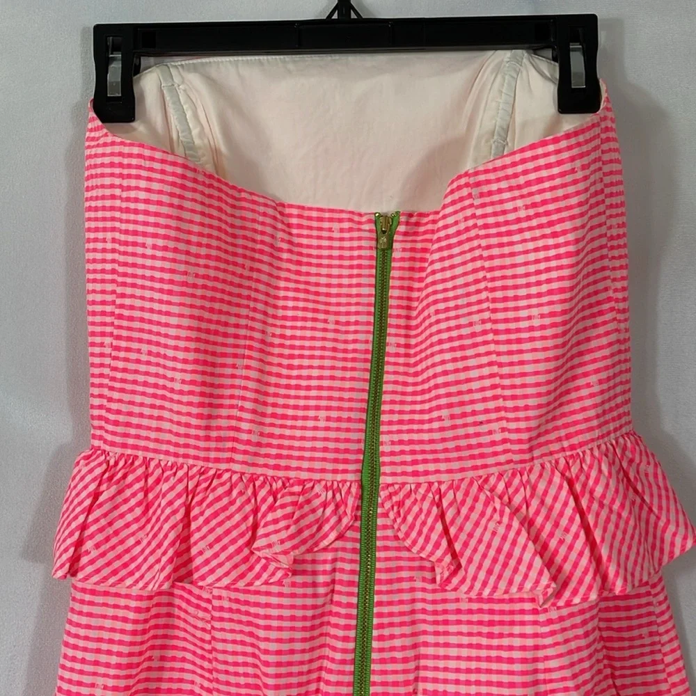 Lilly Pulitzer Strapless Dress Size 0 Bright Pink EUC